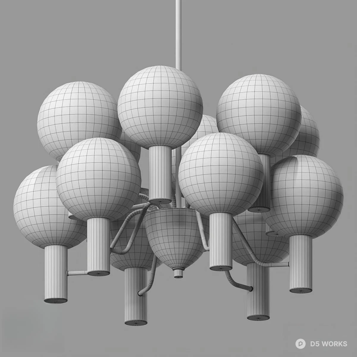 Bubble Glass Pendant Light 3d model thumbnail 2