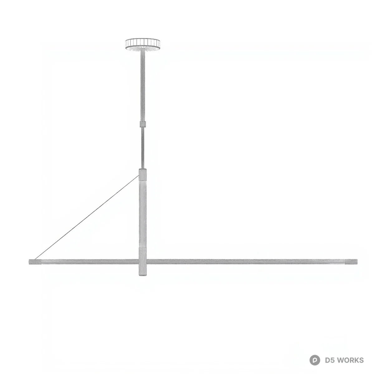 Minimalist Linear Pendant Light 3d model thumbnail 2