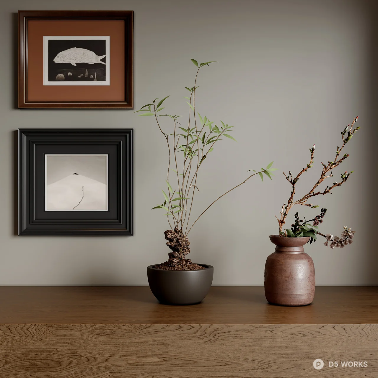 Minimalist Bonsai Display 3d model - Image 1
