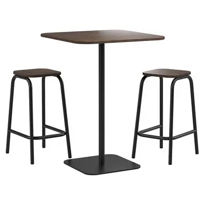 Industrial Style Bar Table And Stools Set 3d model