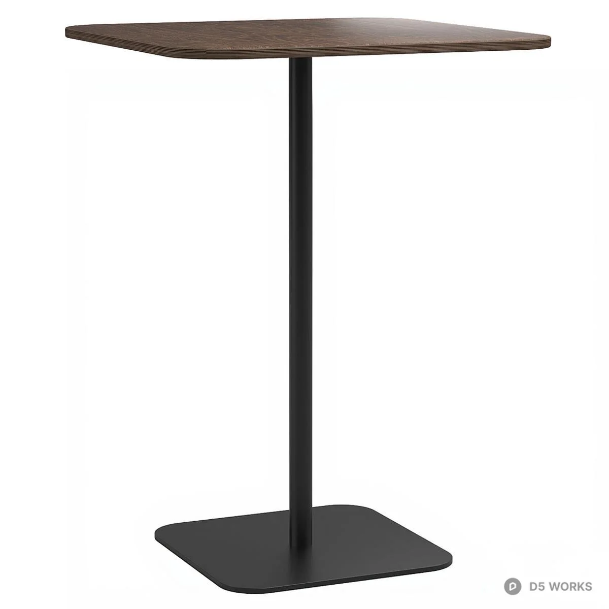 Industrial Style Bar Table And Stools Set 3d model thumbnail 2