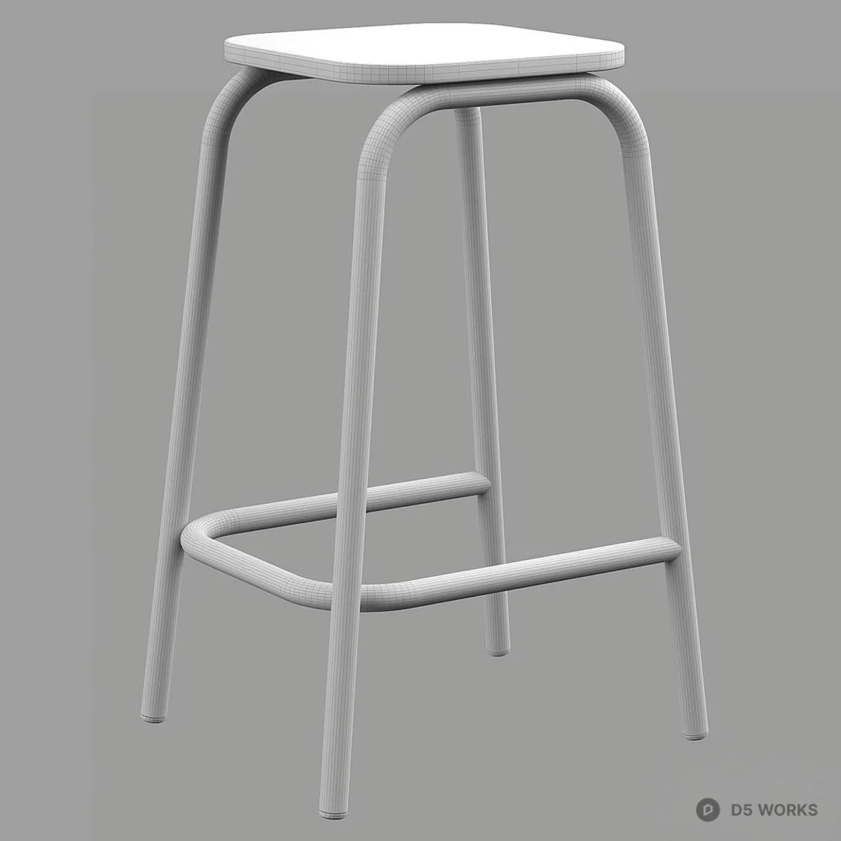 Industrial Style Bar Table And Stools Set 3d model thumbnail 5
