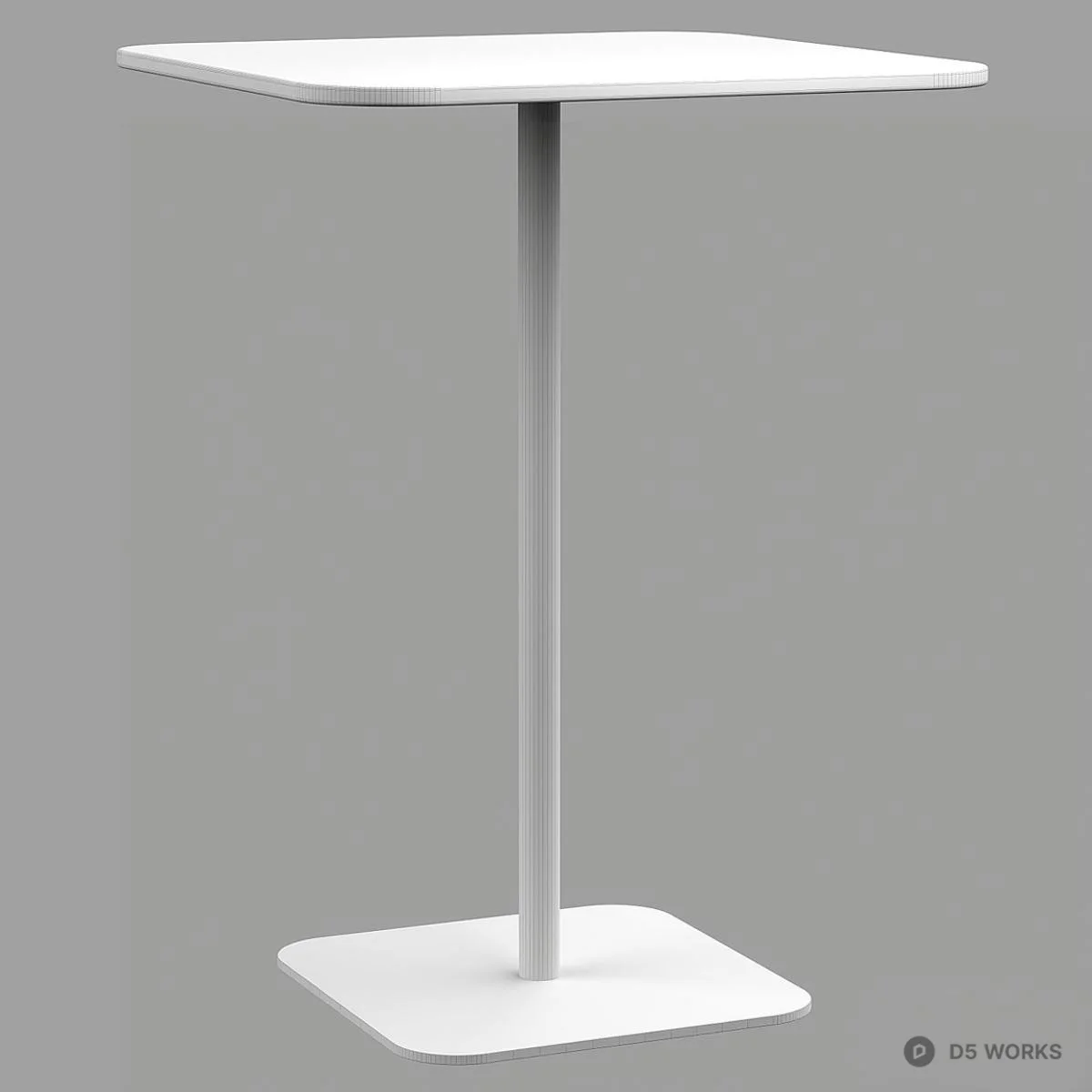 Industrial Style Bar Table And Stools Set 3d model thumbnail 4