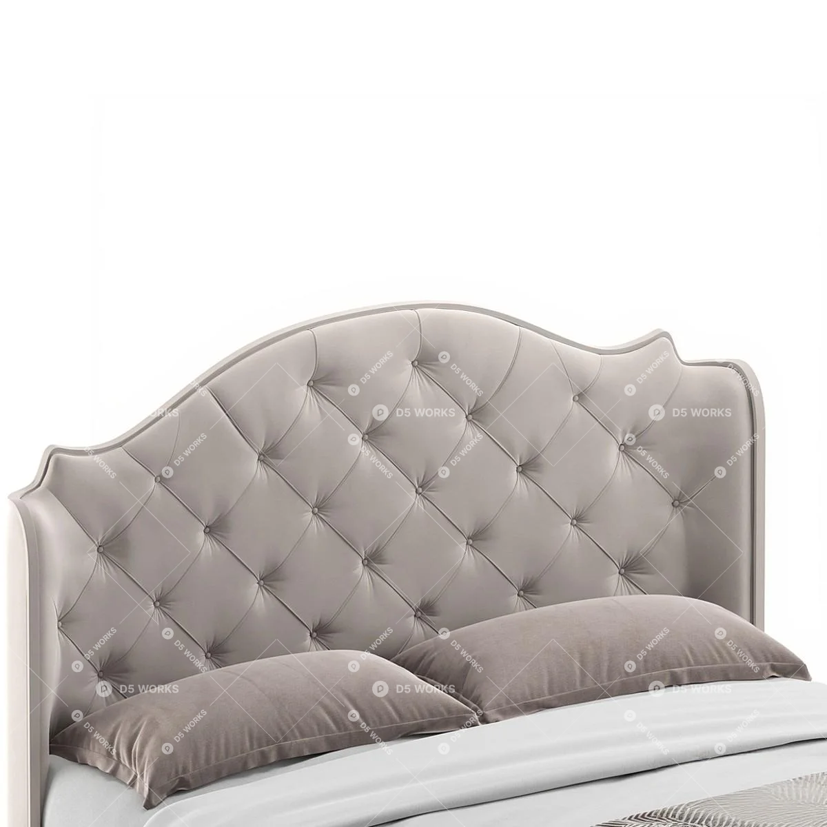 American Double Bed 3d model thumbnail 2