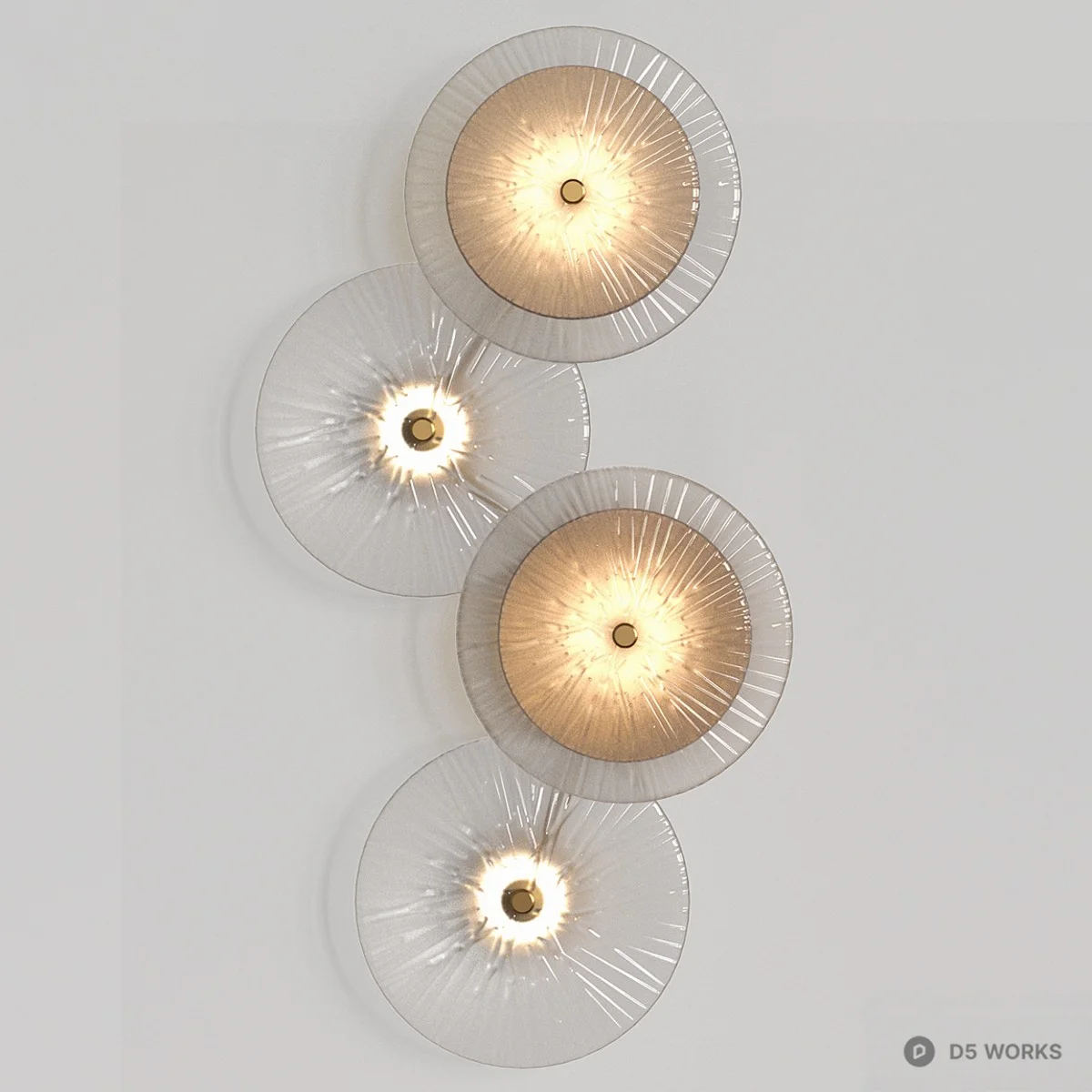 Radial Glass Wall Lamp 3d model thumbnail 2