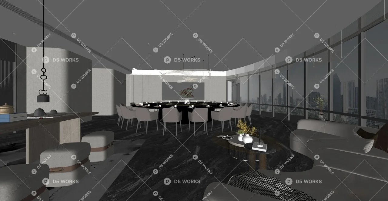 Private Dining Room 3d model thumbnail 2
