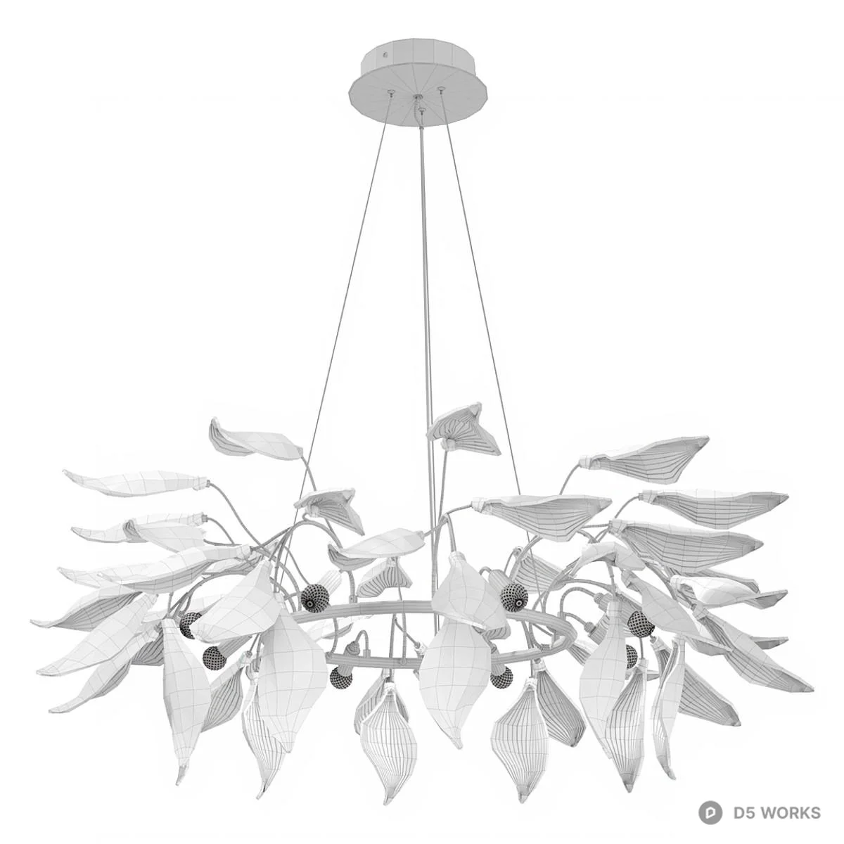 Leaf Inspired Pendant Light 3d model thumbnail 4