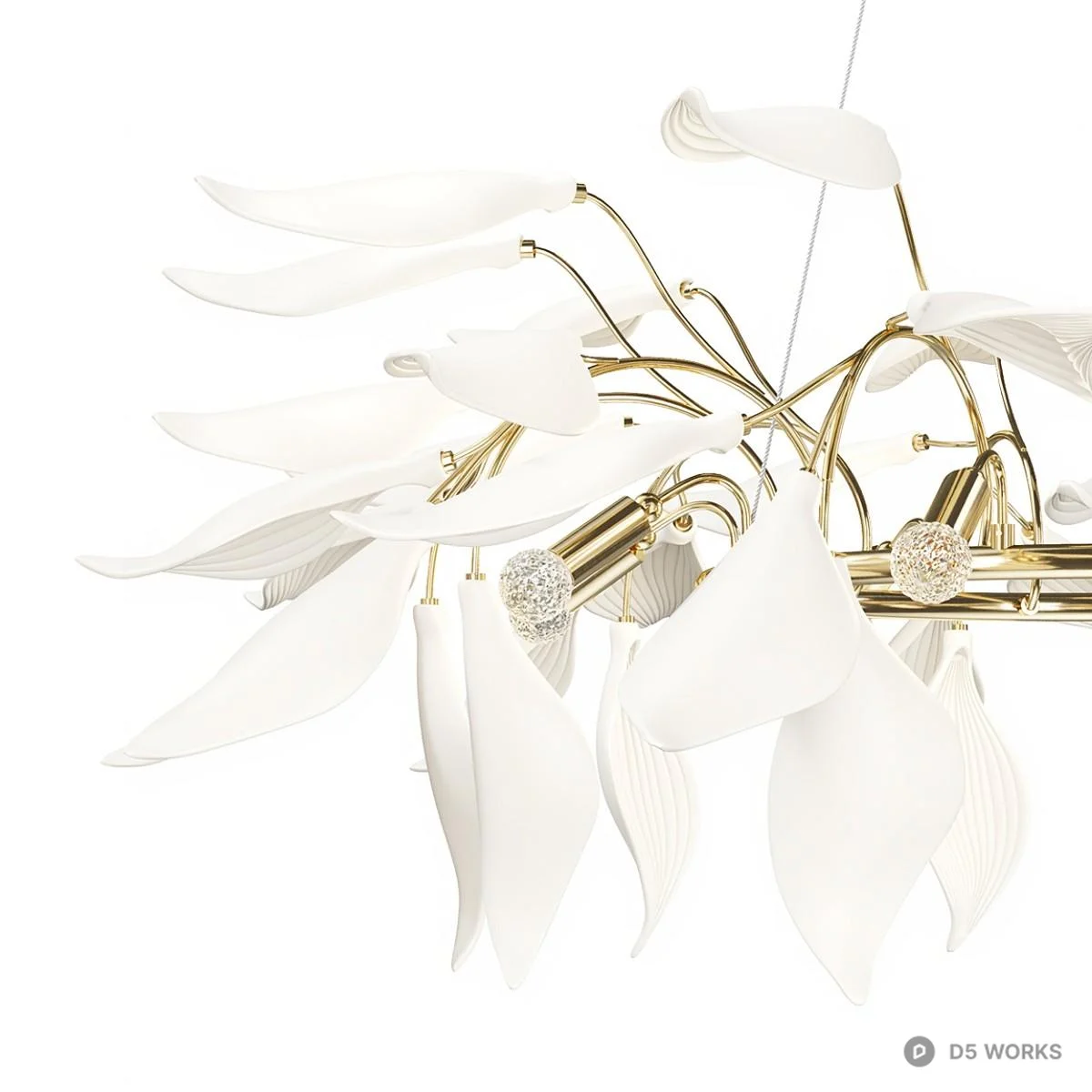 Leaf Inspired Pendant Light 3d model thumbnail 2