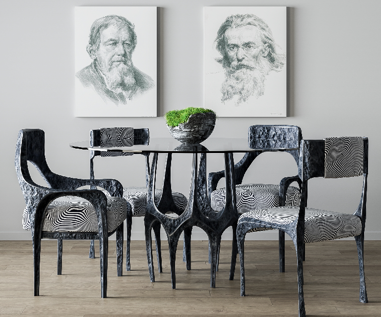 Modern Dining Table & Chairs Set