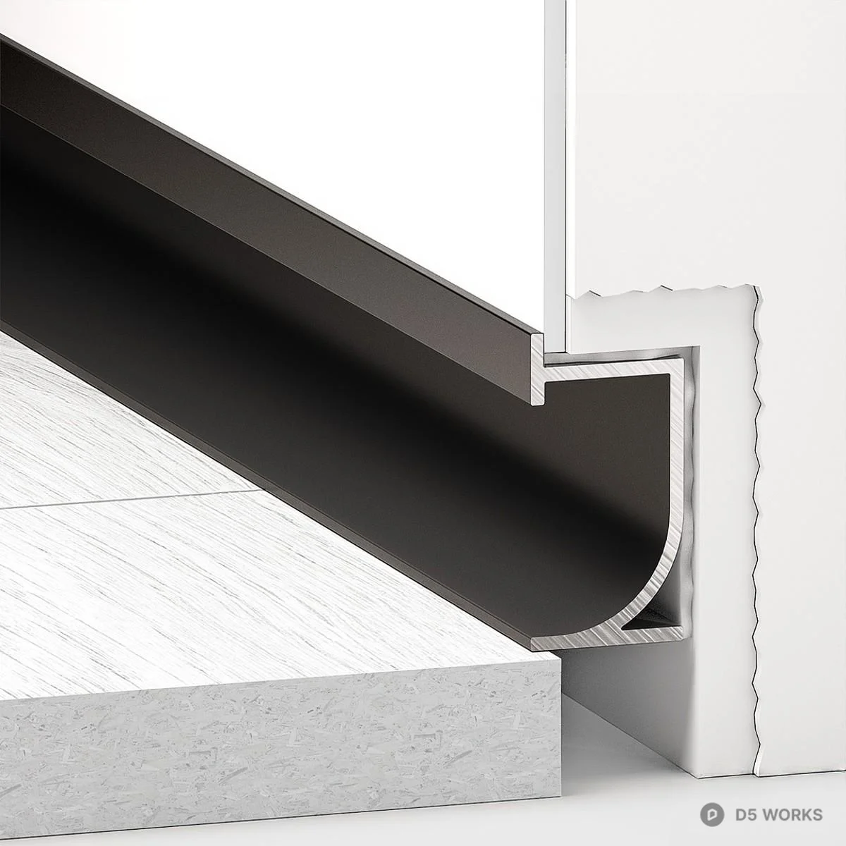 Black Metal Stair Nosing 3d model - Image 1