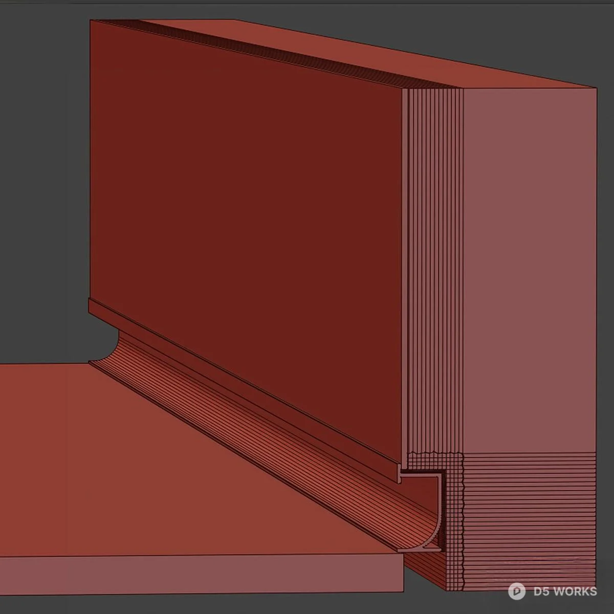 Black Metal Stair Nosing 3d model thumbnail 4