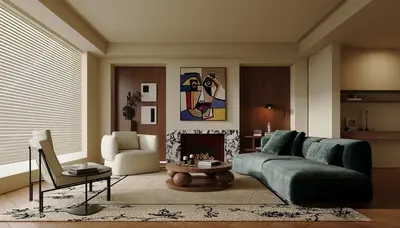 Mid-Century Modern Home Living Room