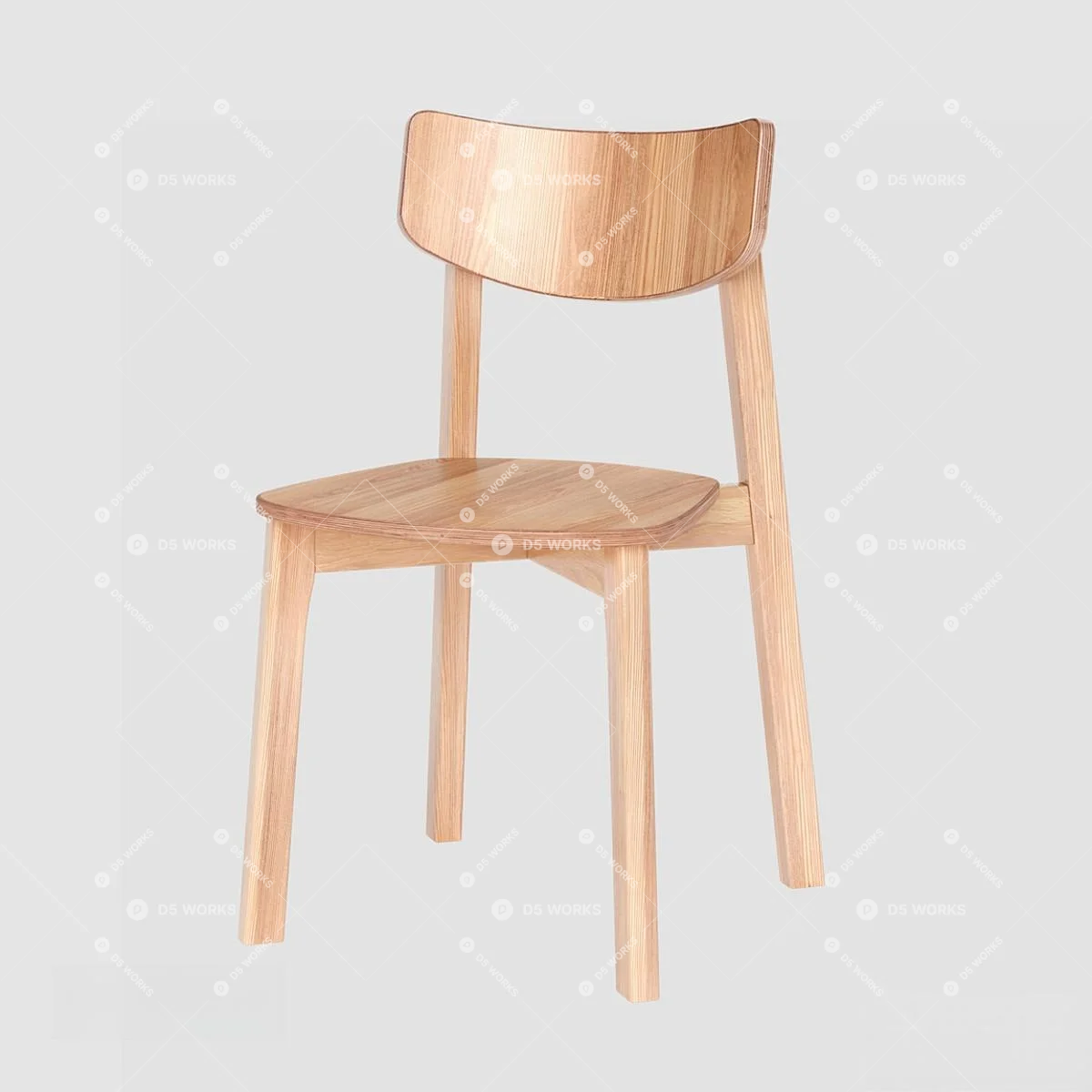 Scandinavian Dining Chair 3d model thumbnail 2