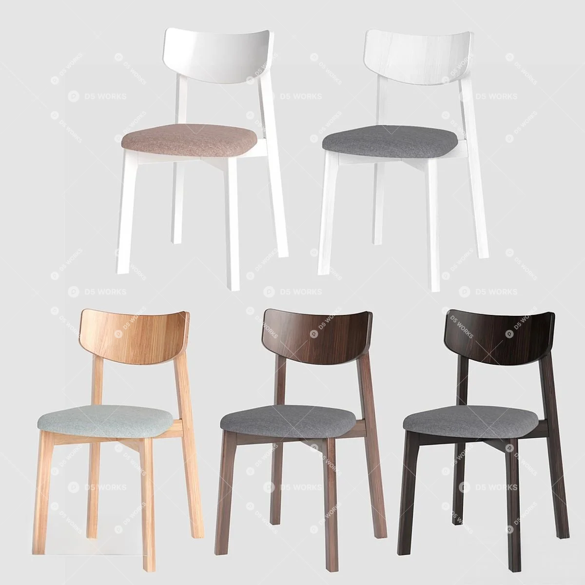 Scandinavian Dining Chair 3d model thumbnail 3
