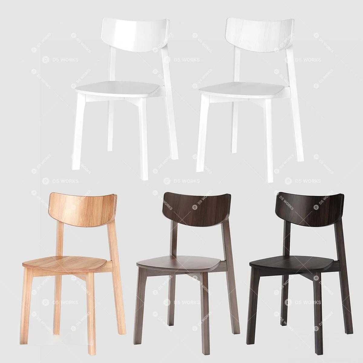 Scandinavian Dining Chair 3d model thumbnail 4