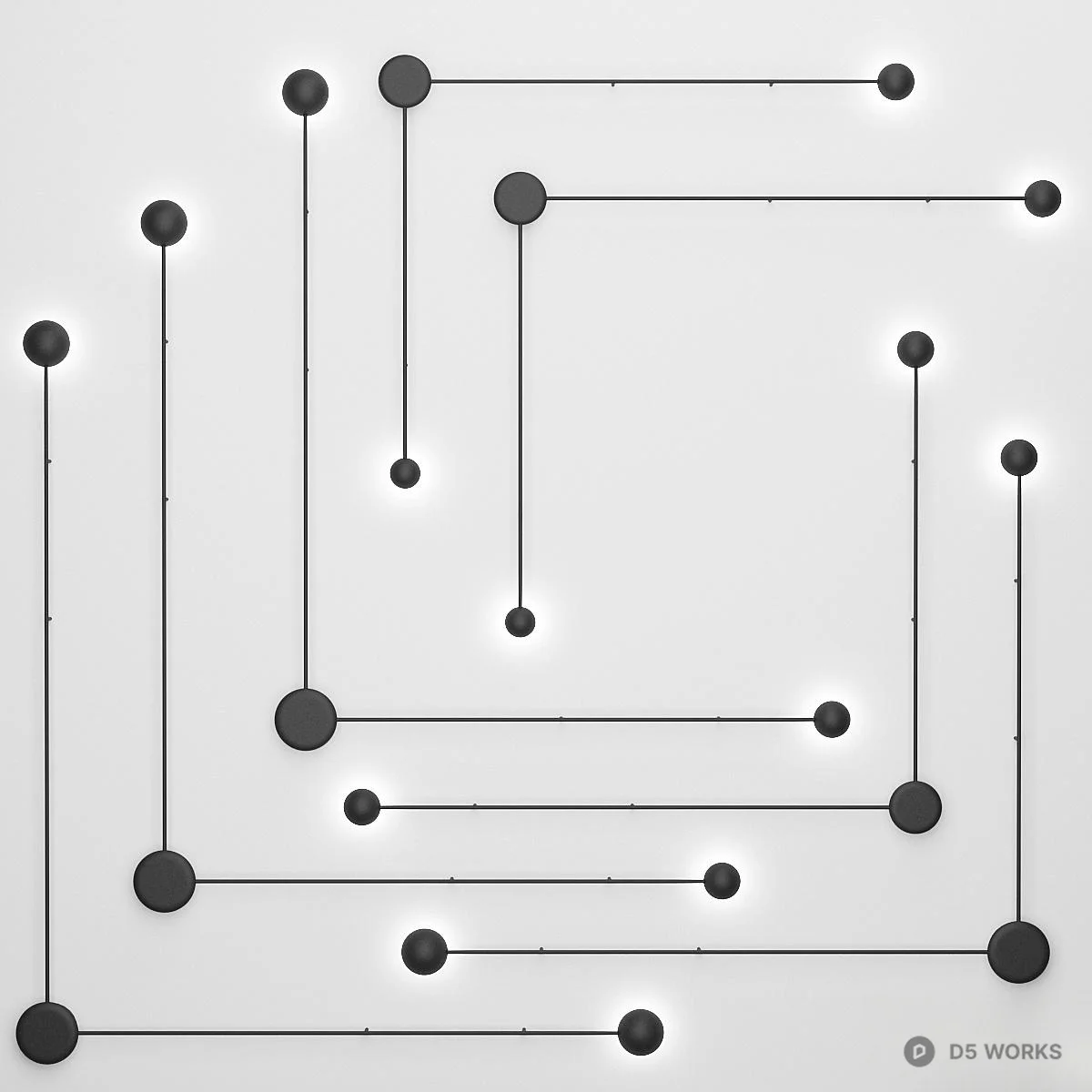 Modern Linear Wall Lamp 3d model thumbnail 4