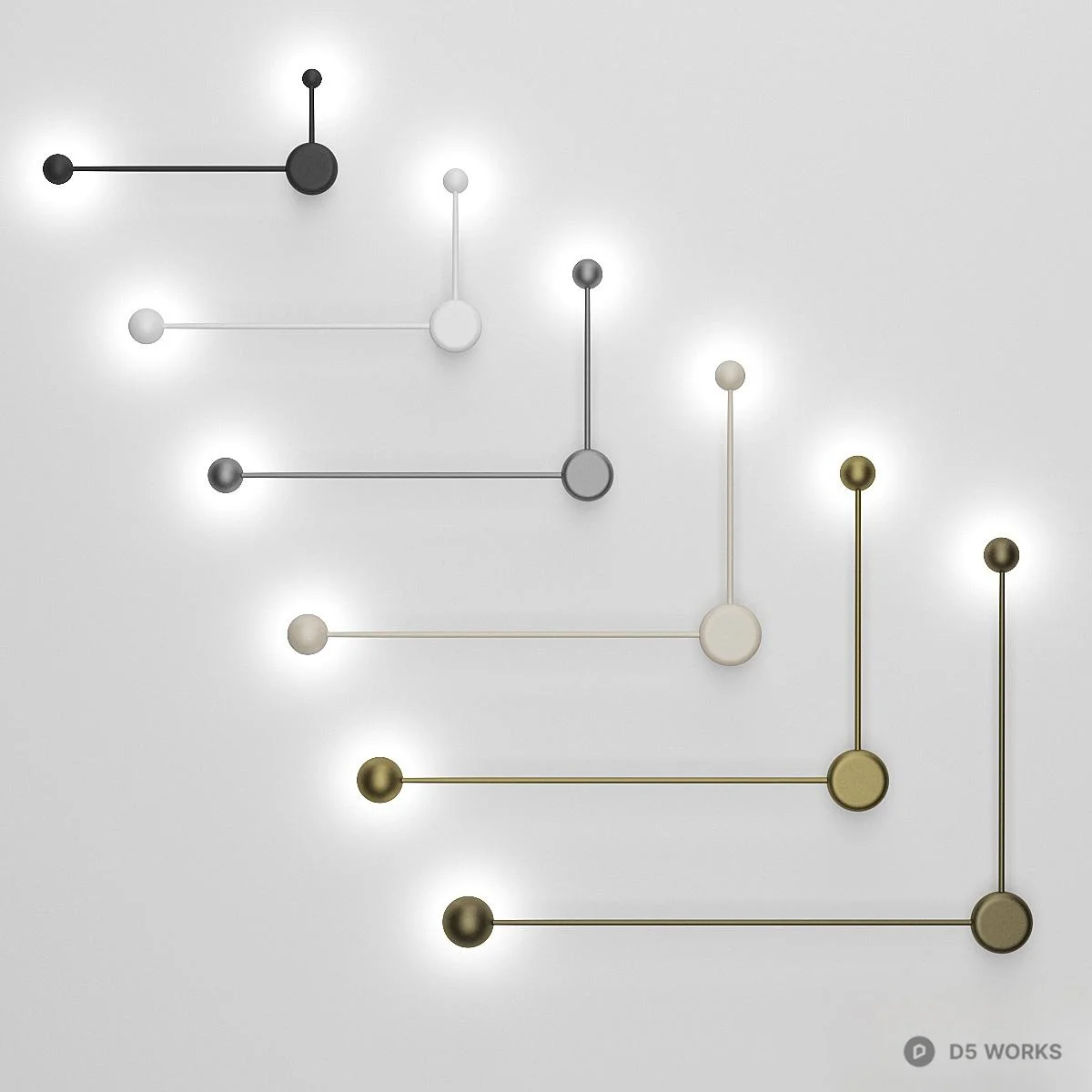 Modern Linear Wall Lamp 3d model thumbnail 2