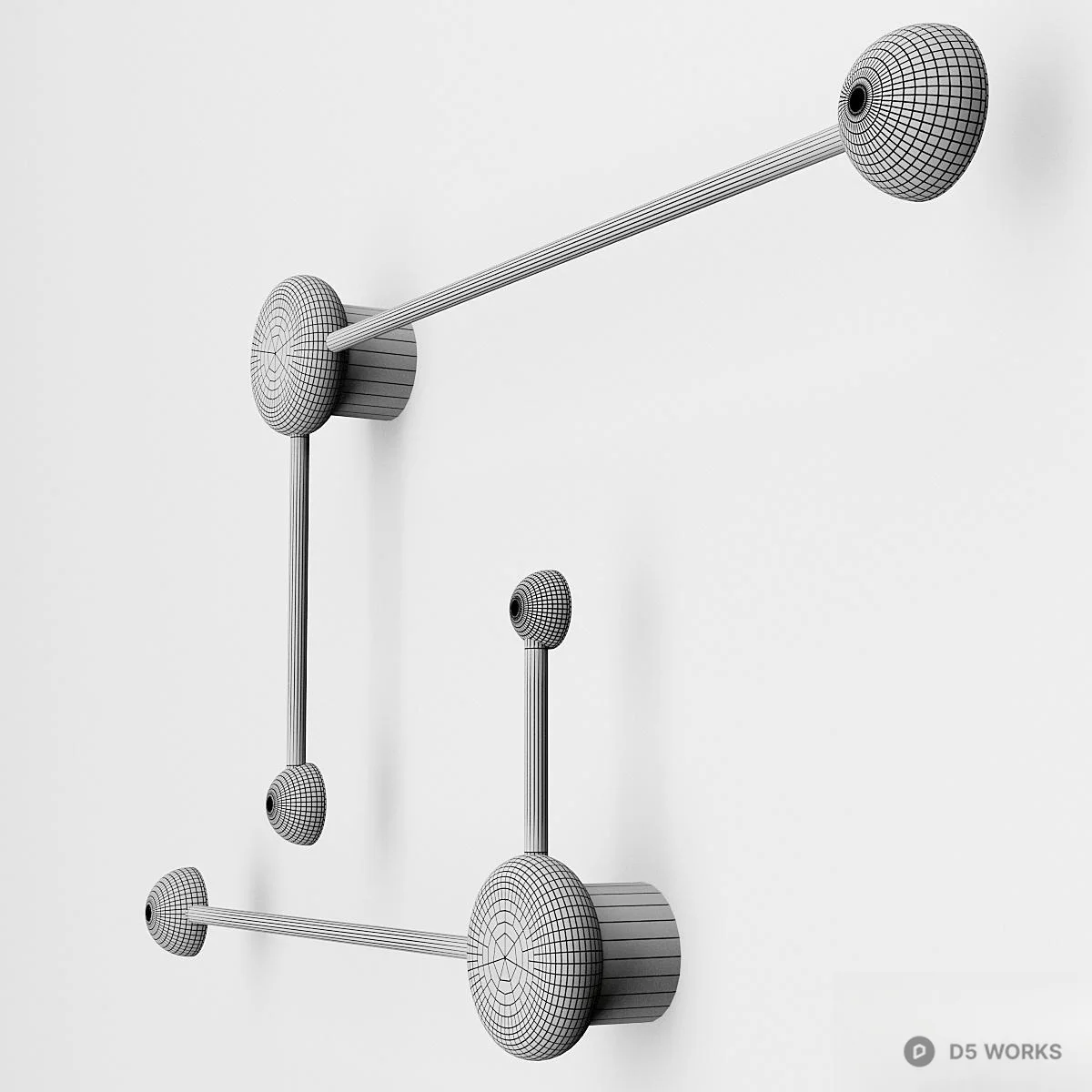 Modern Linear Wall Lamp 3d model thumbnail 5