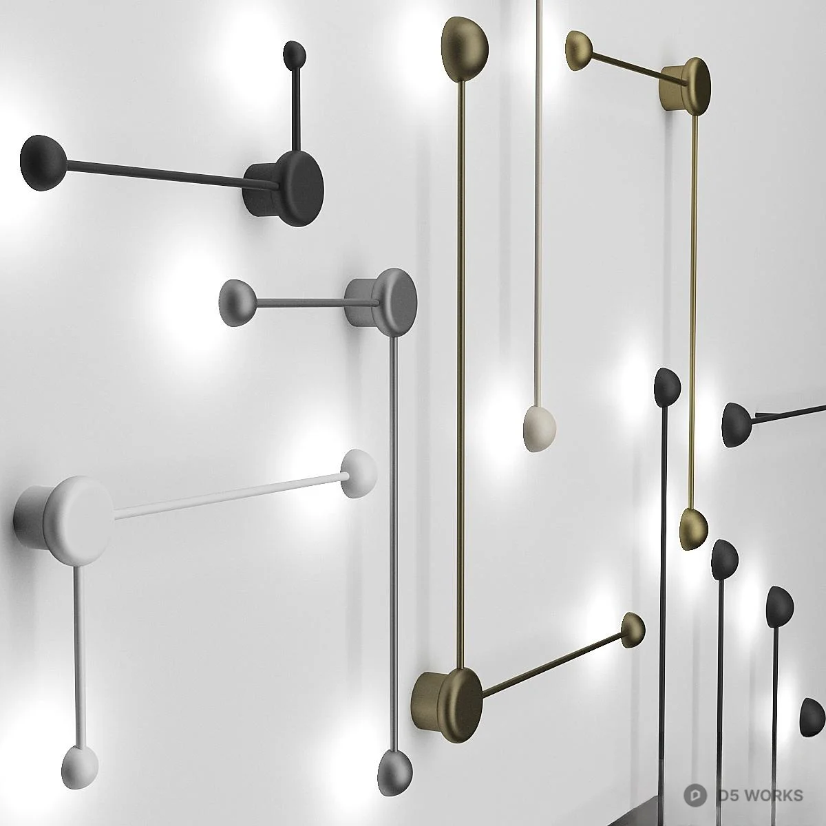 Modern Linear Wall Lamp 3d model thumbnail 3