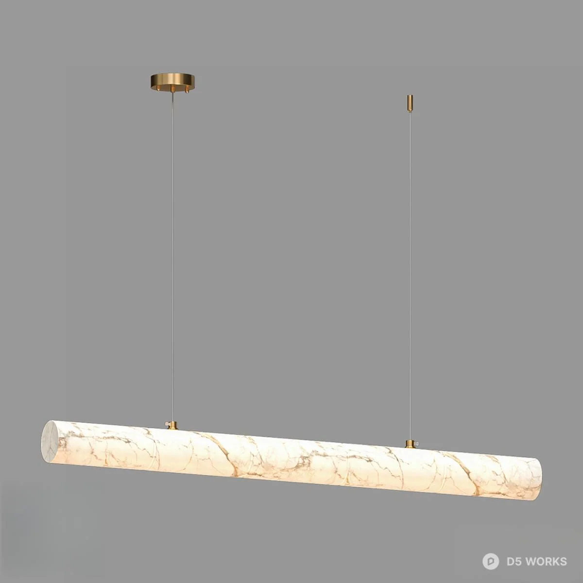 Marble Cylinder Pendant Light 3d model - Image 1