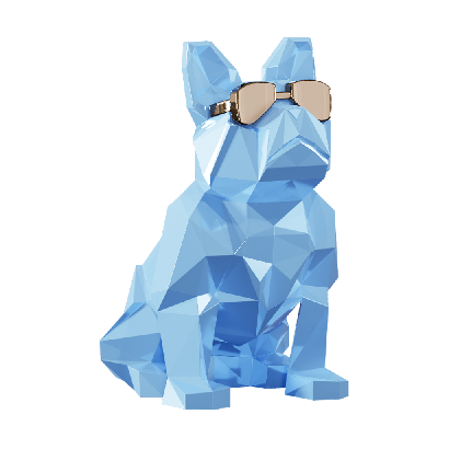 Other Ornaments Abstract Bulldog Blue