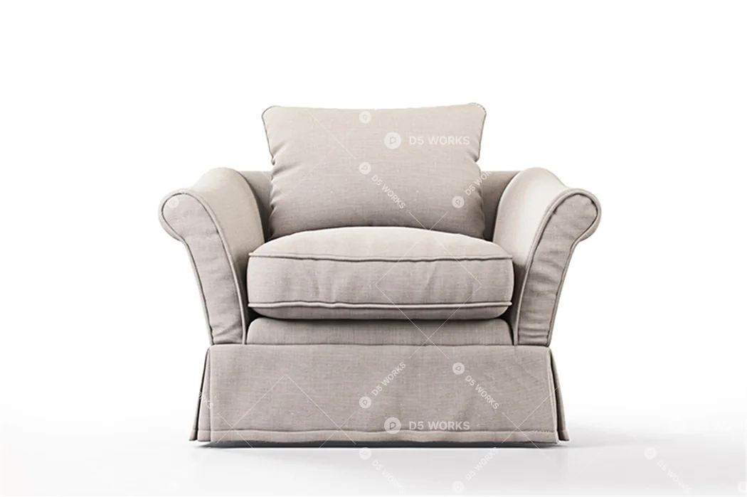 Country Single Sofa 3d model thumbnail 2