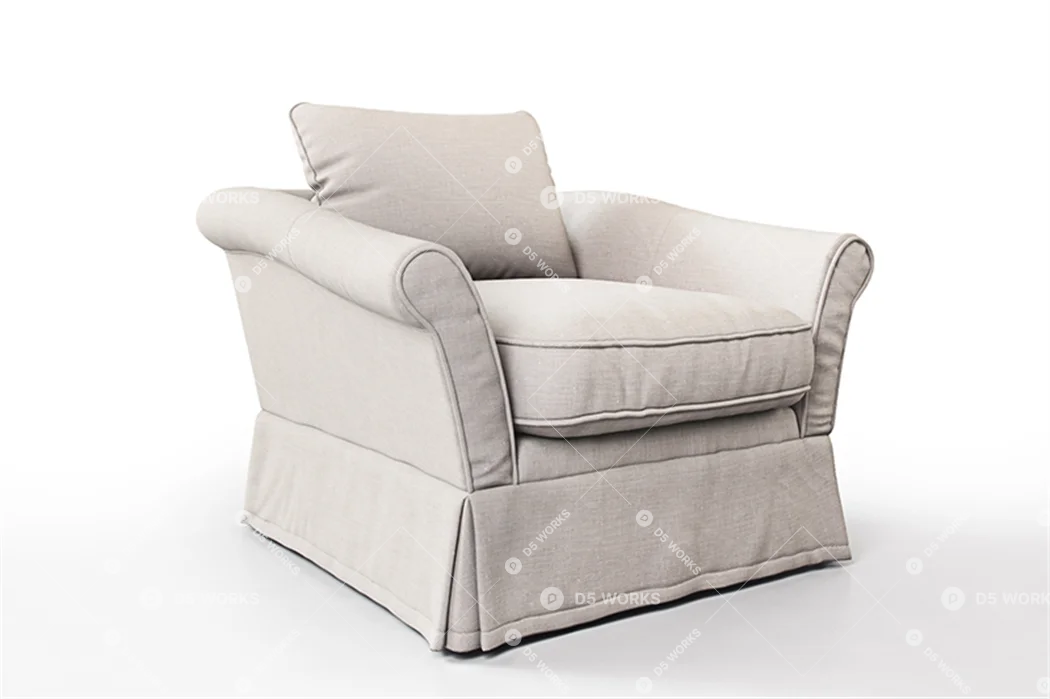 Country Single Sofa 3d model thumbnail 3