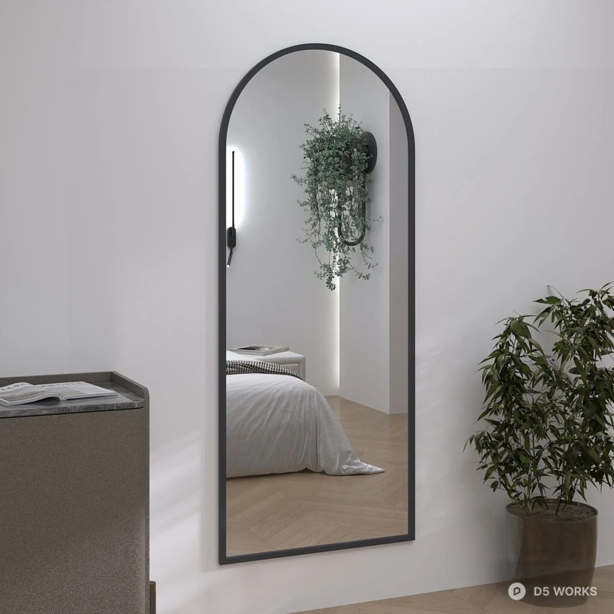 Arched Frame Decorative Mirror 3d model thumbnail 3