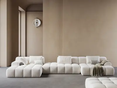Minimalist Living Room with Modular Sofa 3d model