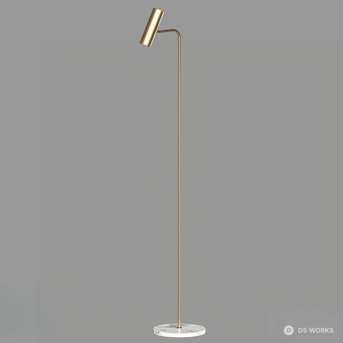 Minimalist Metal Floor Lamp 3d model thumbnail 3