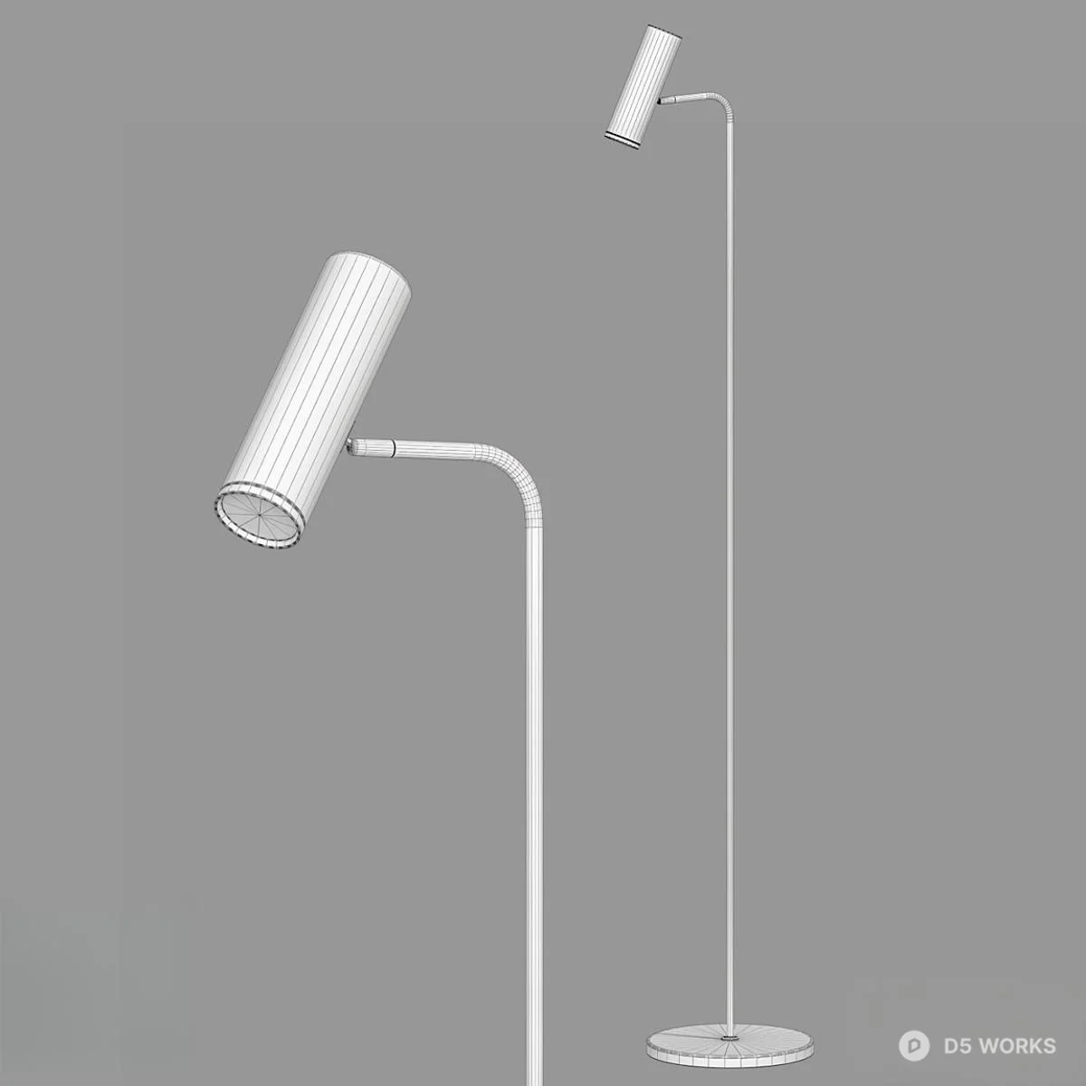 Minimalist Metal Floor Lamp 3d model thumbnail 2