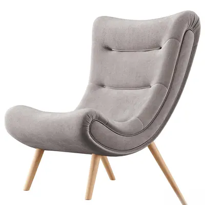 Mid-Century Modern Upholstered Lounge Chair 3d model