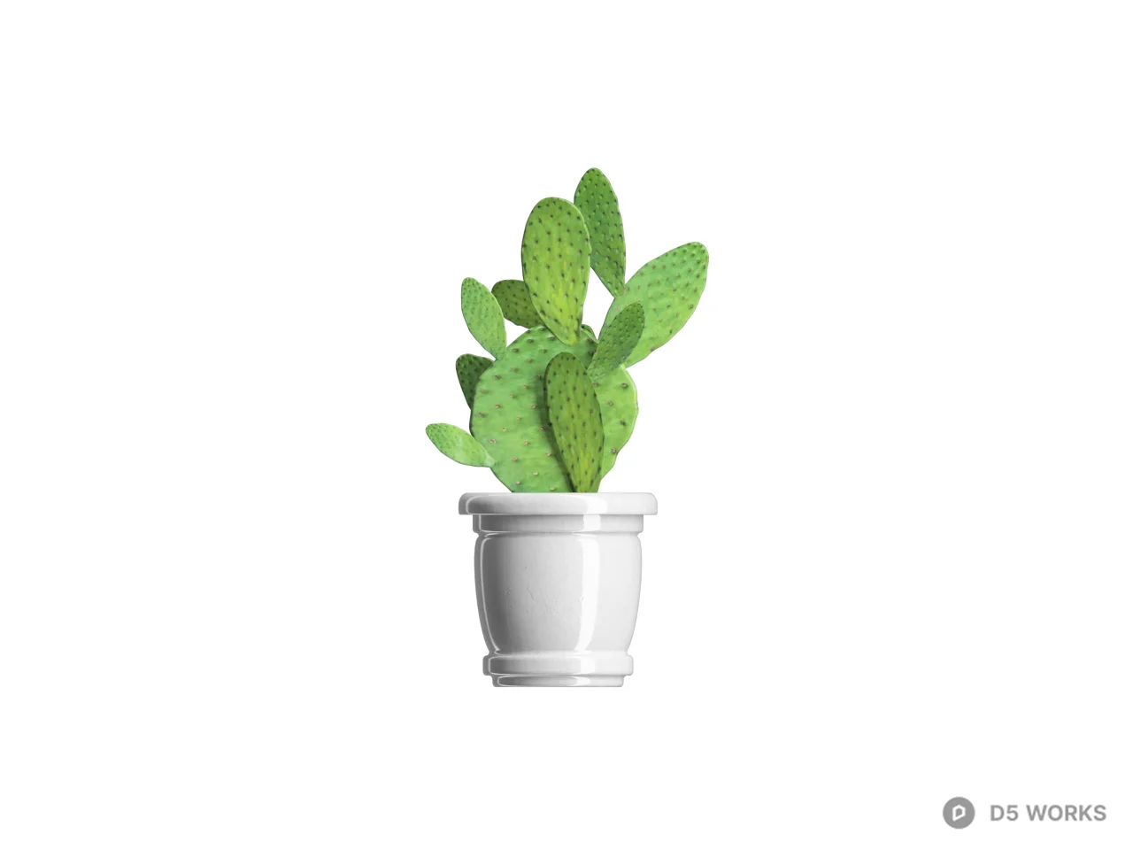 Potted Cactus Plant 3d model thumbnail 2