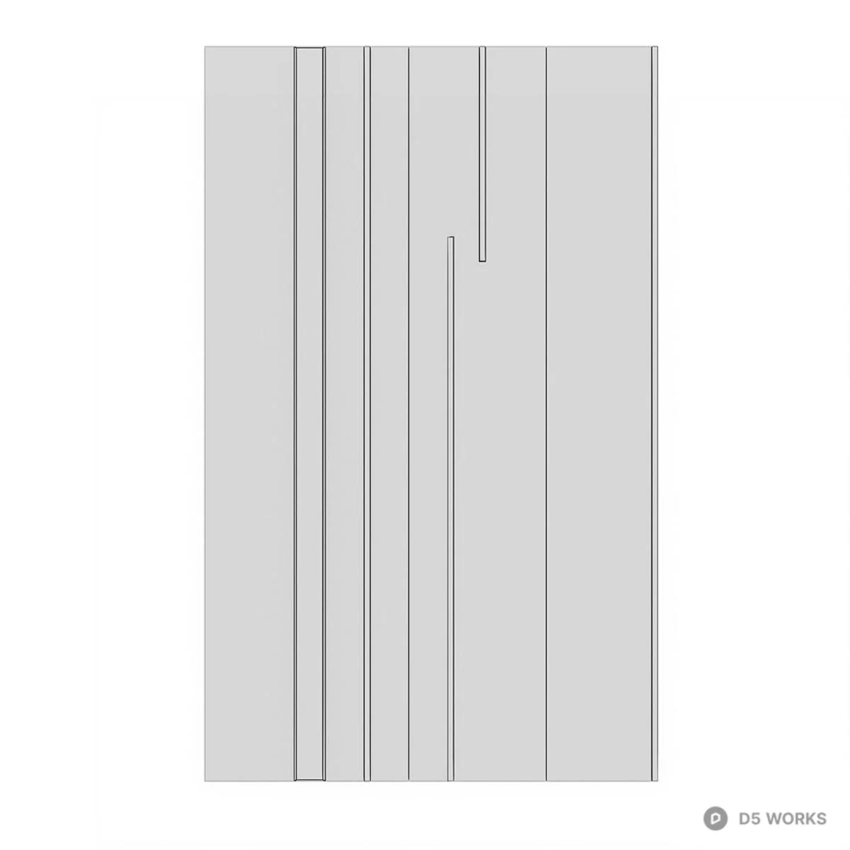 Wood Grain Panel With Metallic Inlay 3d model thumbnail 3
