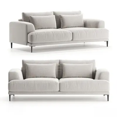 Minimalist Fabric Three Seater Sofa 3d model