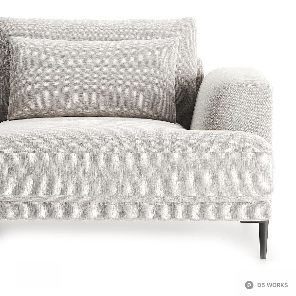 Minimalist Fabric Three Seater Sofa 3d model thumbnail 3