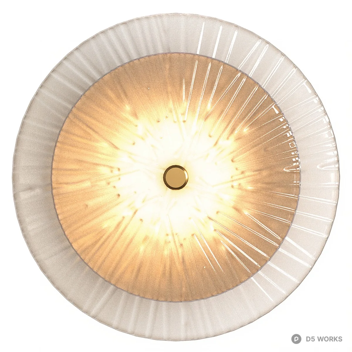 Minimalist Radial Glass Ceiling Light 3d model thumbnail 2
