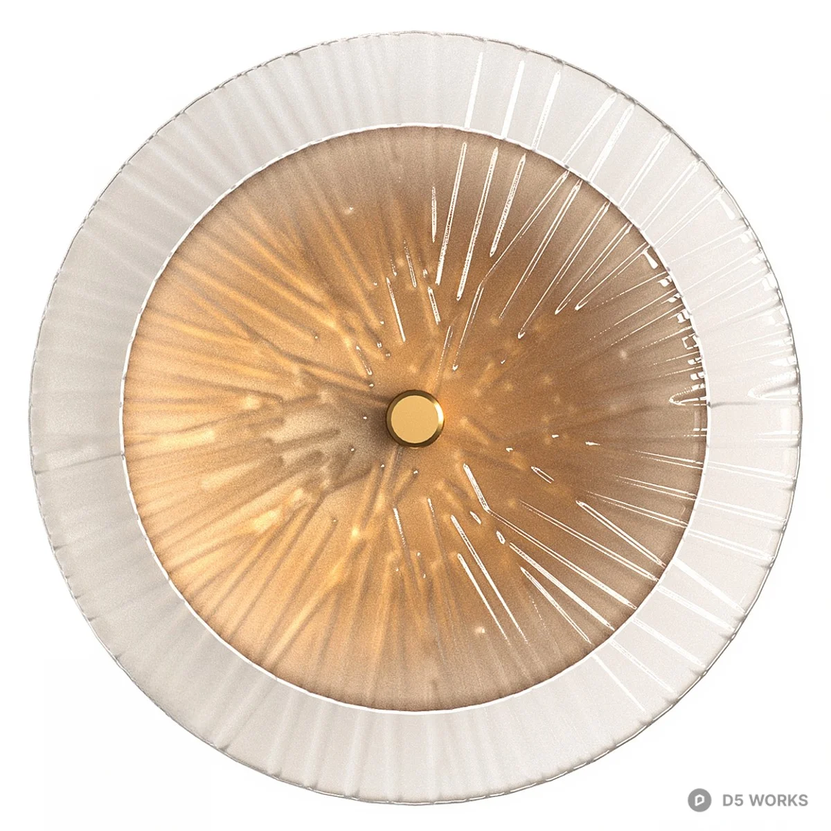 Minimalist Radial Glass Ceiling Light 3d model - Image 1