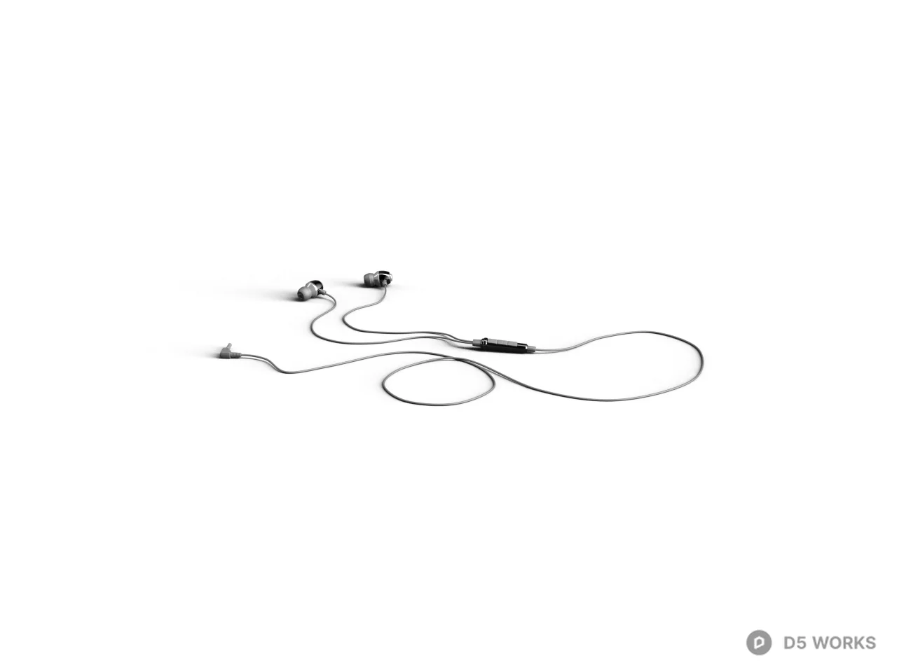 Wired Headphones 3d model - Image 1
