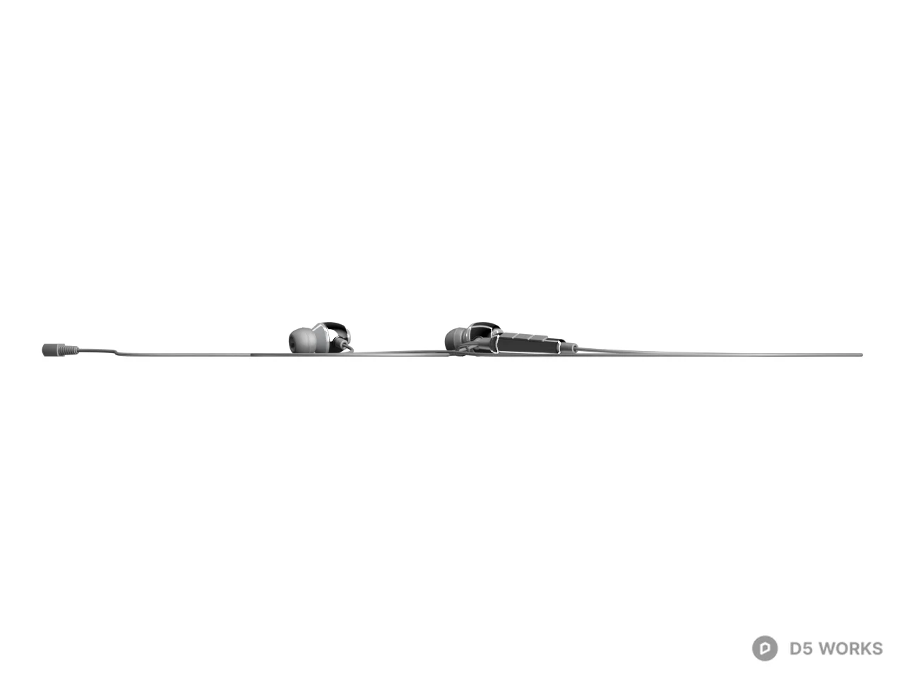 Wired Headphones 3d model thumbnail 2