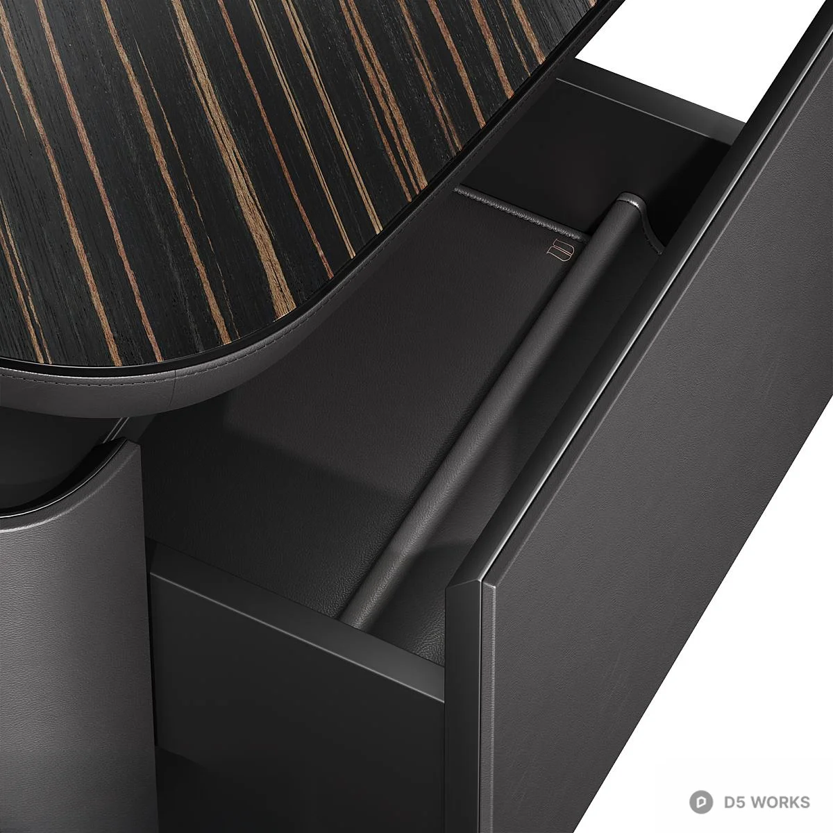 Modern Wood Grain Executive Desk 3d model thumbnail 3