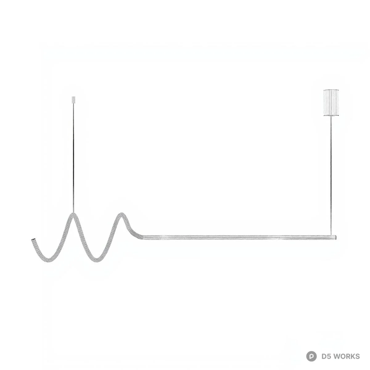 Waveform Linear Pendant Light 3d model thumbnail 2