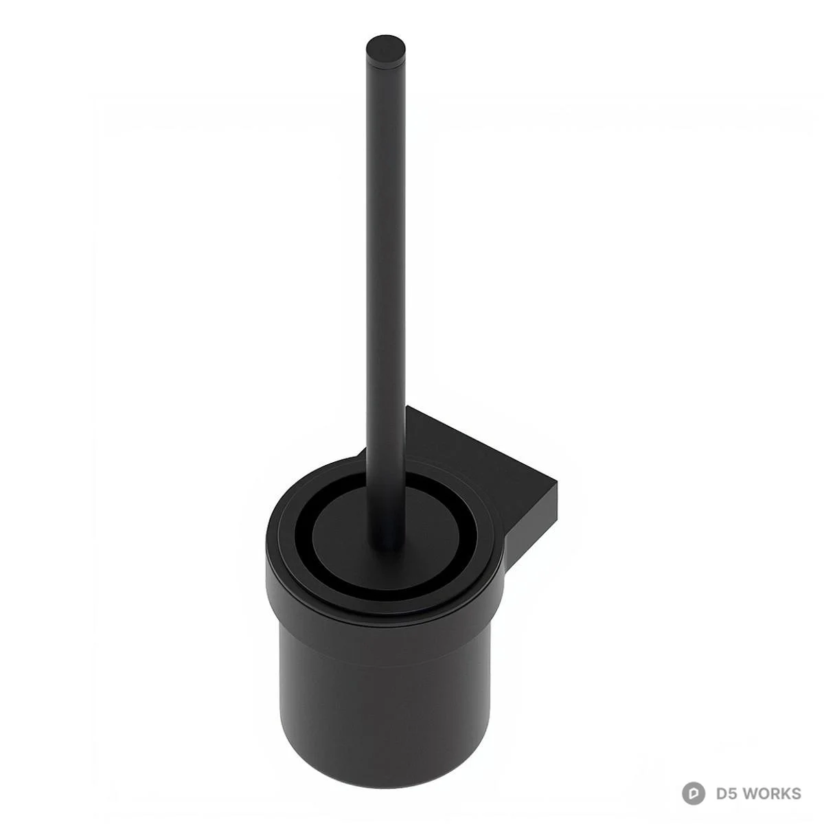 Minimalist Black Toilet Brush 3d model thumbnail 2