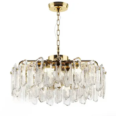 Crystal Chandelier With Gold Finish 3d model