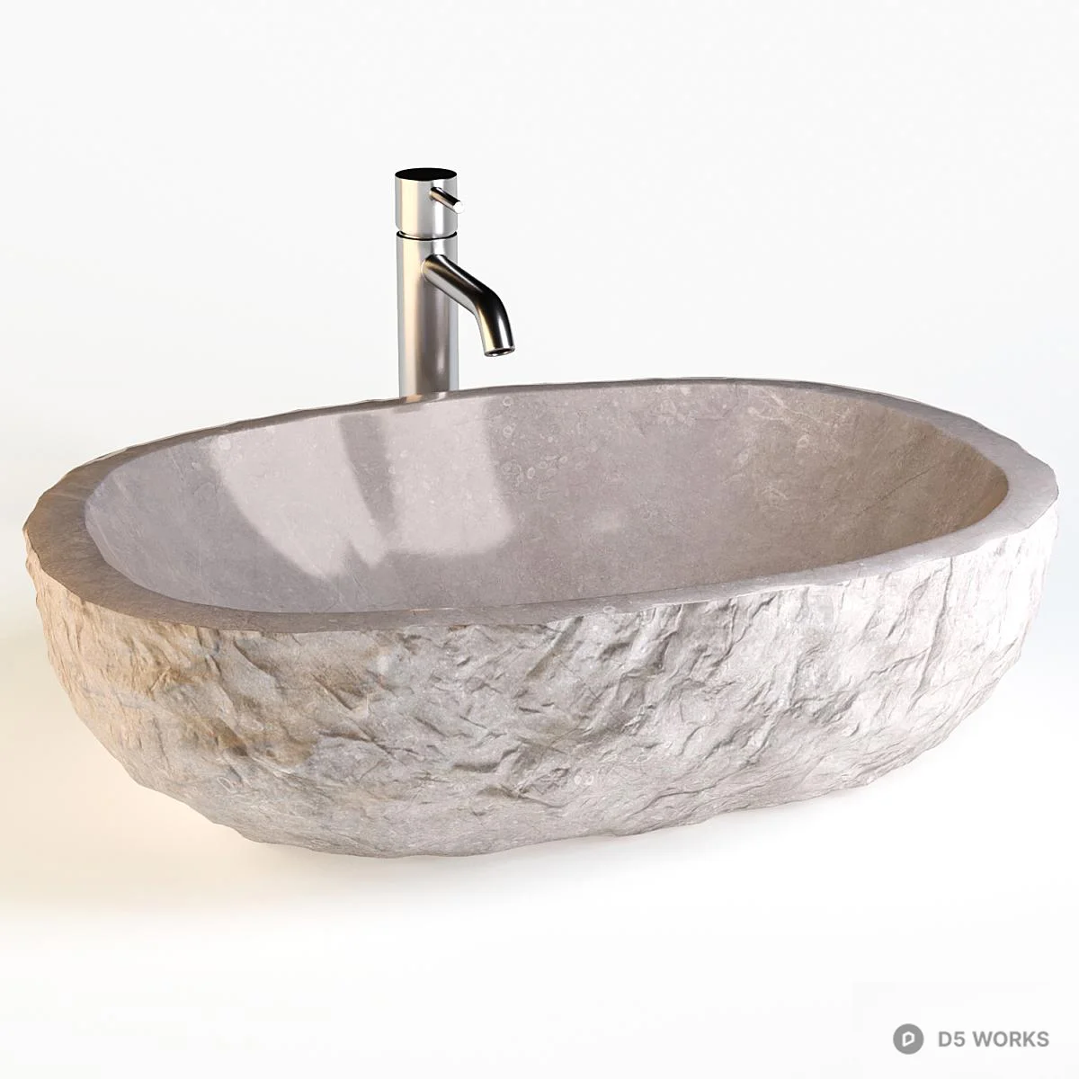 Stone Texture Vessel Sink 3d model - Image 1