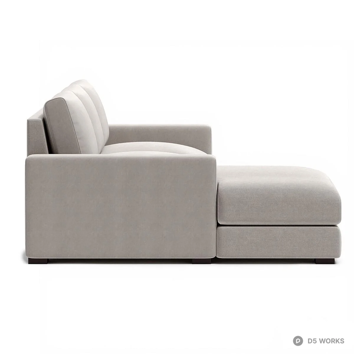 Modular Sectional Sofa In Light Gray Fabric 3d model thumbnail 3