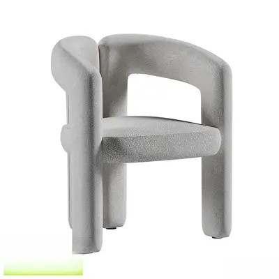 Sculptural Upholstered Lounge Chair 3d model