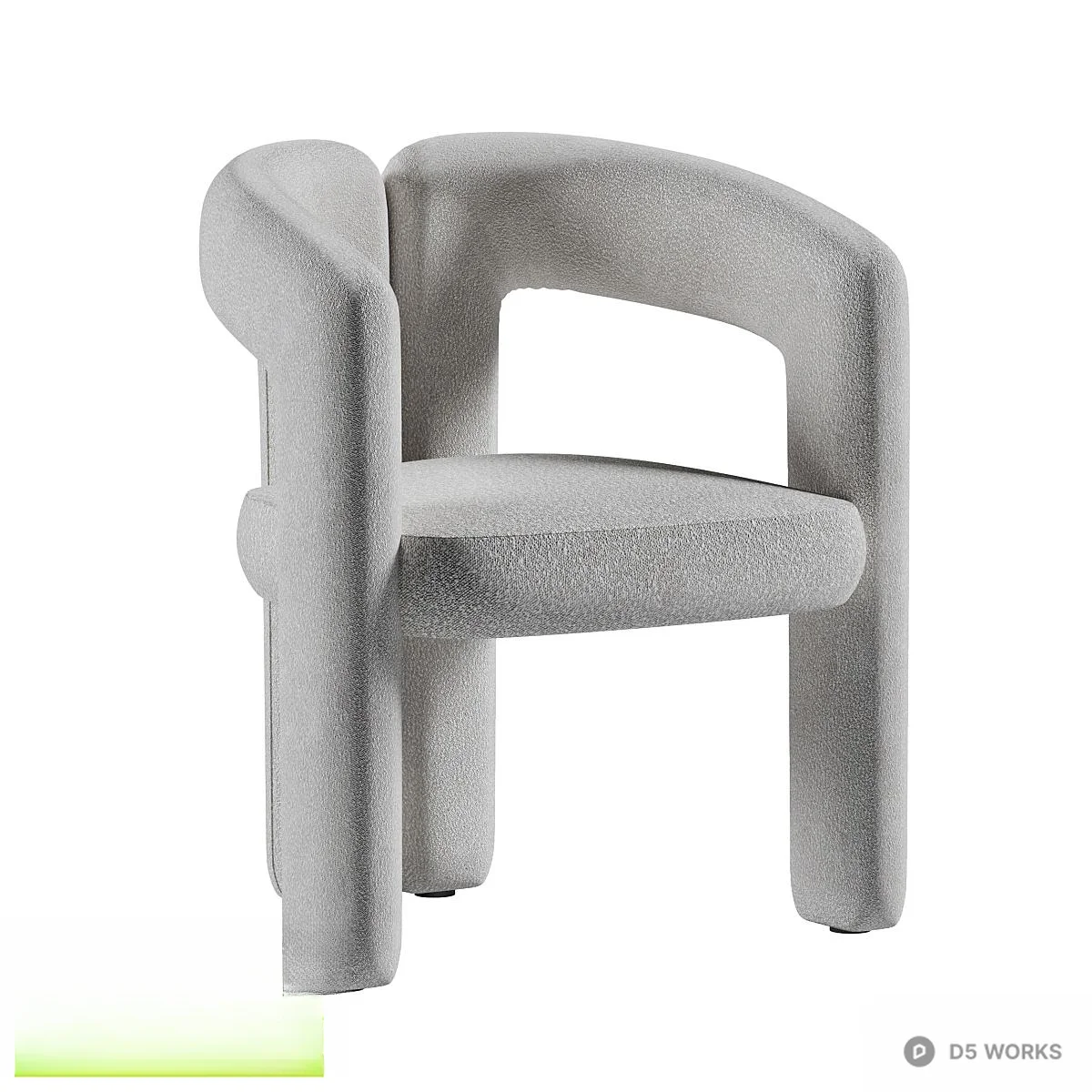 Sculptural Upholstered Lounge Chair 3d model - Image 1