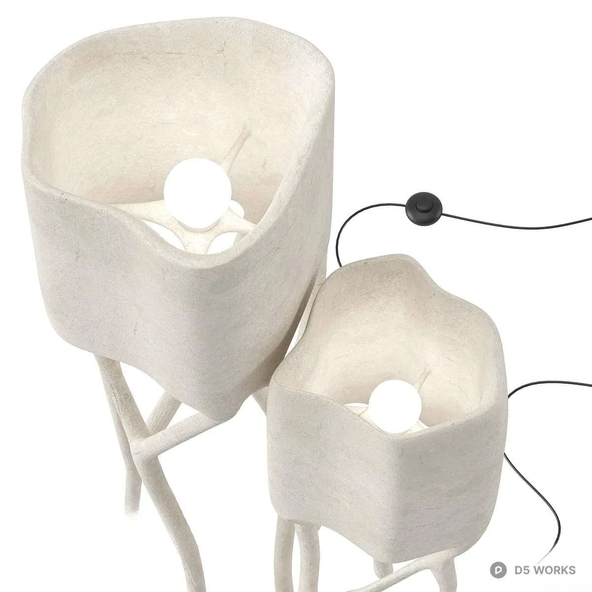 Organic Sculptural Floor Lamp 3d model thumbnail 3