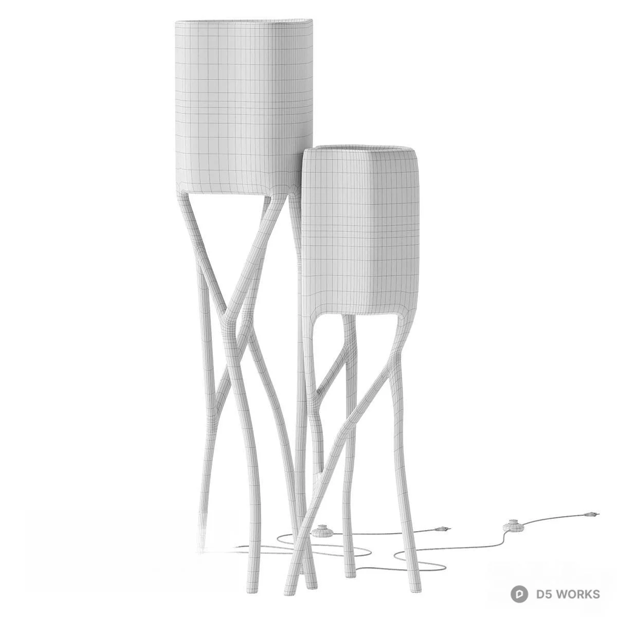 Organic Sculptural Floor Lamp 3d model thumbnail 6